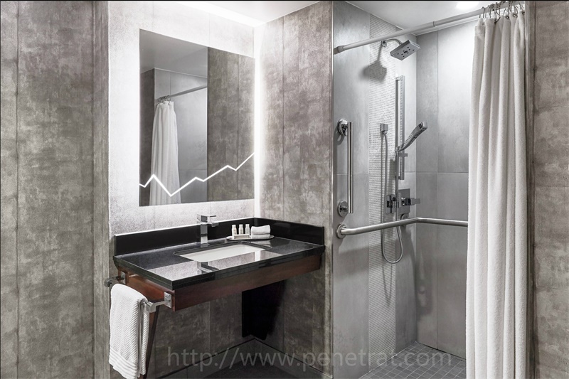 Hotel Bathroom Vanity & Illuminated Mirror